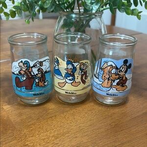 Disney Character Glass Set - Blue and Yellow Collectibles From Welch’s